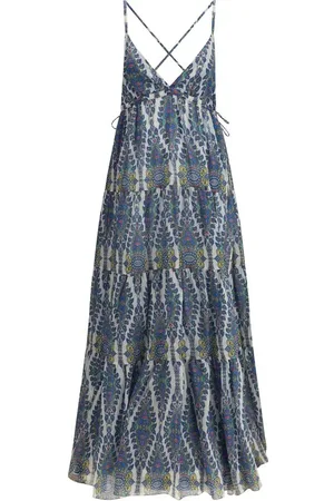 Etro Kjole, Dame, Flerfarvet, L, Uld, Etnisk Print A-linje Lang Kjole