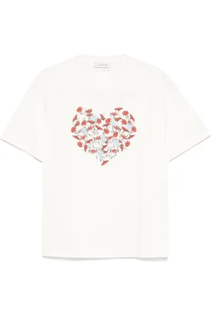 Lanvin Top, Herre, Hvid, S, Logo Print Crew Neck T-shirts
