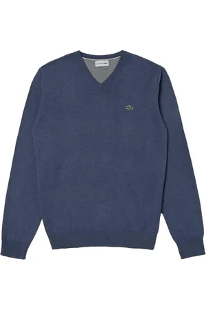 Lacoste Strik, Herre, Blå, S, Bomuld, V-hals Pullover Sweater