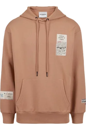 Iceberg Sweathshirts & Hoodies, Herre, Rød, M, Bomuld, Afslappet pasform bomuld hættetrøje i terrakotta