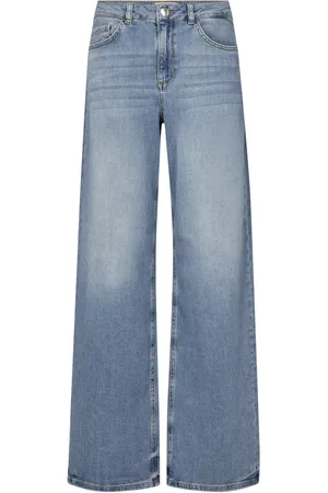 Mos Mosh Jeans, Dame, Blå, W32, Bomuld, Vintage-inspirerede Wide-leg Jeans Lyseblå