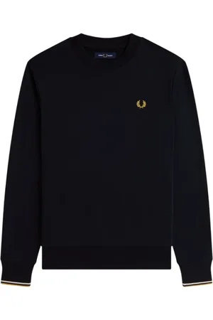 Fred Perry Sweathshirts & Hoodies, Herre, Blå, S, Bomuld, Crew Neck Sweater