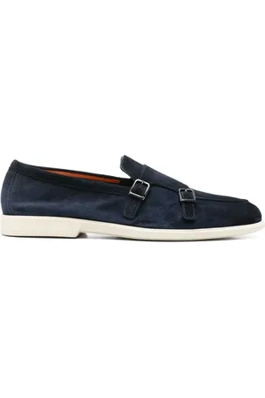 santoni Sko, Herre, Blå, 43 EU, Uld, Stilfulde Loafers til Mænd