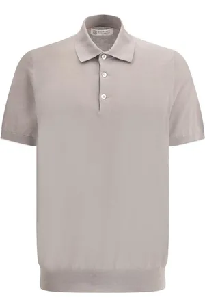 Brunello Cucinelli Top, Herre, , L, Bomuld, Ribbet Krave Bomuld Polo Skjorte