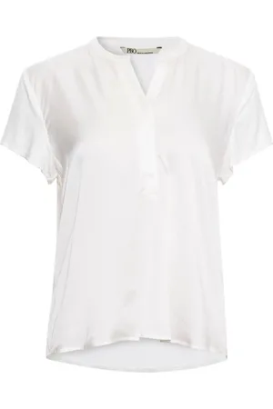 Philosophy Blues Original Top, Dame, Hvid, 2XL, Silke/Viskose Top med Korte Ærmer - Hvid