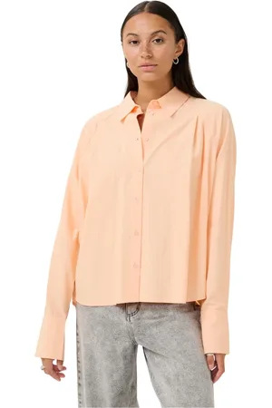 Kaffe Bluser & Skjorter, Dame, , 3XL, Uld, Peach Nectar Skjortebluse Stilfuld