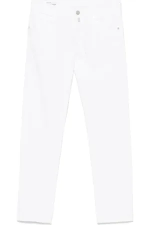 Incotex Bukser, Herre, Hvid, W38, Logo Patch Slim Fit Jeans