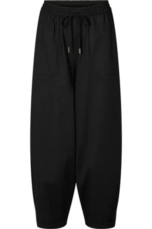 RUE de FEMME Bukser, Dame, Sort, 2XL, Uld, Sorte Bukser med Elastik Talje