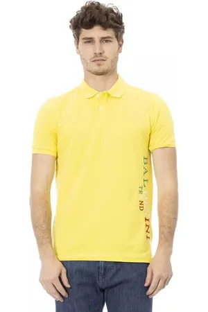 BALDININI Top, Herre, Gul, M, Bomuld, Gul kortærmet poloshirt
