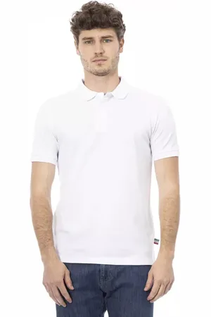 BALDININI Top, Herre, Hvid, L, Uld, Stilfuld Broderet Polo Shirt til Mænd