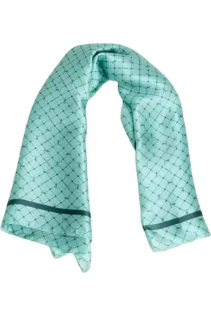 Trussardi Tilbehør, Dame, Blå, ONE SIZE, Tyl, Vintage Elegance Silketørklæde