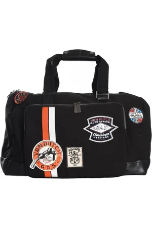 Von Dutch Taske, Herre, Sort, ONE SIZE, Polyester, Sort Polyester Rejsetaske med Patchet Logo