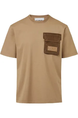 Iceberg Top, Herre, , XL, Bomuld, Mudderfarvet regular-fit T-shirt i farvet bomuld jersey