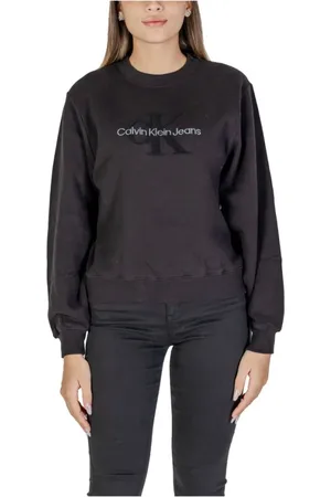 Calvin Klein Sweathshirts & Hoodies, Dame, Sort, XS, Bomuld, Sort Bomuldssweater Kvinder Efterår/Vinter Kollektion