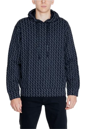 Armani Exchange Sweathshirts & Hoodies, Herre, Blå, XL, Bomuld, Sort Bomuldssweater Kollektion