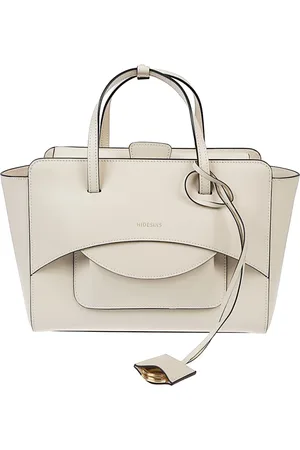 Hidesins Taske, Dame, Hvid, ONE SIZE, Bomuld, Hvid Clutch Taske med Magnetisk Lukning