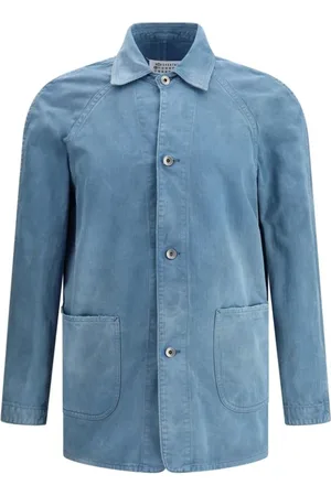 Maison Margiela Skjorte, Herre, Blå, M, Denim, Denimjakke med klassisk krave
