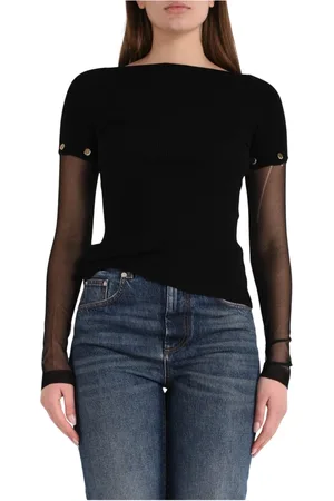 Sportmax Top, Dame, Sort, L, Polyester, Strækviskose Bådhals Top