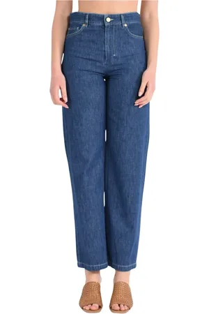 Max Mara Jeans, Dame, Blå, M, Denim, Straight Leg Denim Jeans Model Polly