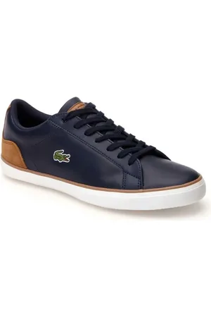 Lacoste Sko, Herre, Blå, 42 1/2 EU, Læder, Blå Sneakers med PU-læderoverdel