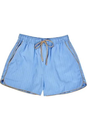 Munthe Shorts, Dame, Blå, XS, Elegant Stribet Blå Shorts med Piping