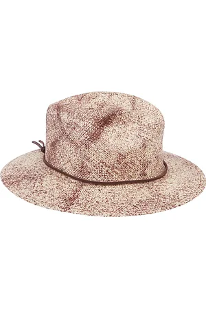 Borsalino Tilbehør, Herre, Brun, 55 CM, Brun stråhat med logo