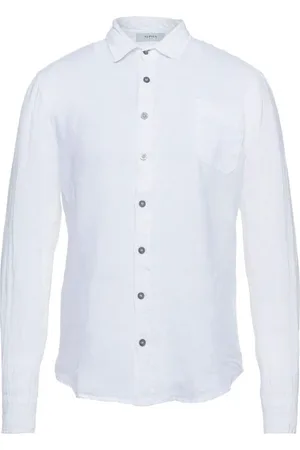 ALPHA STUDIO Skjorte, Herre, Hvid, S, Hvid Linen Button-Up Skjorte Kvinder