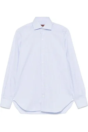 BARBA Skjorte, Herre, Blå, 2XL, Stribet Kornblå Skjorte