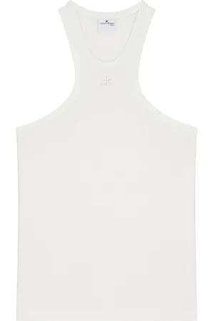 Courrèges Top, Herre, Hvid, S, Hvide Ærmeløse Racerback T-shirts og Polos