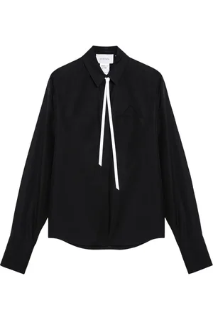 Sportmax Bluser & Skjorter, Dame, Sort, XS, Bomuld, Langærmet skjorte