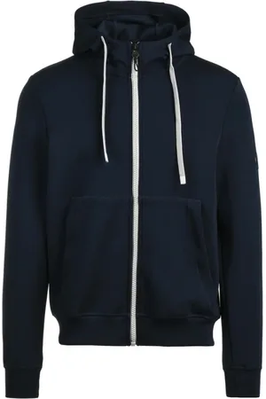 PEOPLE OF SHIBUYA Sweathshirts & Hoodies, Herre, Blå, L, Uld, Sporty Zip-Through Hoodie
