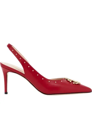 Roberto Cavalli Sko, Dame, Rød, 35 EU, Læder, Luksuriøse læder slingbacks til særlige lejligheder