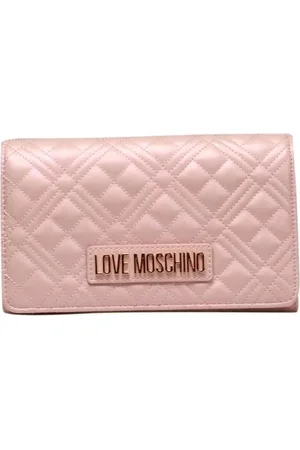 Moschino Taske, Dame, Lyserød, ONE SIZE, Uld, Kæde Skuldertaske med Logo