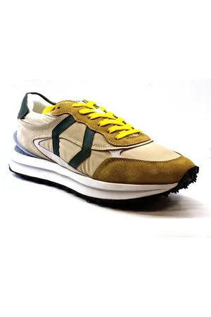 Mikakus Sko, Herre, Flerfarvet, 41 EU, Citron-Kamel Logo Grønne Sneakers