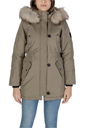 ONLY Jakke, Dame, Grøn, S, Polyester, Grøn Polyester Parka Frakke