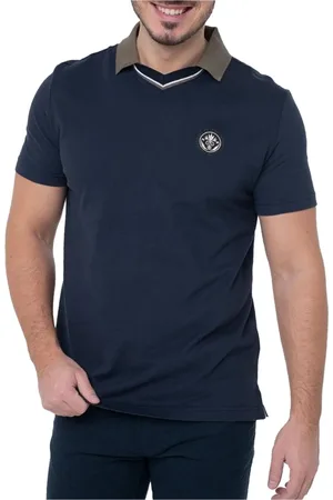 Guess Top, Herre, Blå, 2XL, Bomuld, Broderet Logo Bomulds Polo Shirt