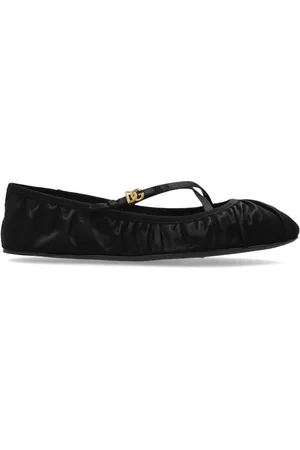 Dolce & Gabbana Sko, Dame, Sort, 37 1/2 EU, Satin, Satin balletflader