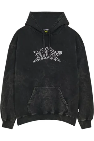 IUTER Sweathshirts & Hoodies, Herre, Grå, S, Hættetrøjer med marmortryk og kængurulomme