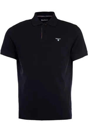 Barbour Top, Herre, Sort, L, Bomuld, Tartan Pique Polo Shirt, Sort Moderne