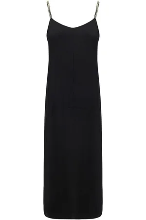 Lanvin Kjole, Dame, Sort, 2XS, Uld, Guldbelagt Kæde Stroppe Kjole