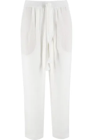 LE TRICOT PERUGIA Bukser, Dame, Hvid, XS, Linned, Linned snørelinning bukser