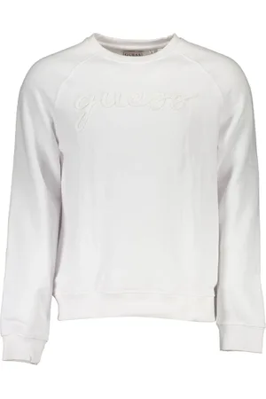 Guess Sweathshirts & Hoodies, Herre, Hvid, XL, Bomuld, Hvid Langærmet Bomuldsweater