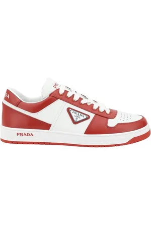 Prada Sko, Herre, Rød, 39 1/2 EU, Læder, Downtown Læder Sneakers