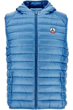 Jott Jakke, Herre, Blå, M, Uld, Ærmeløs Hætteforet Puffer Jakke