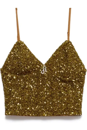 ANIYE BY Top, Dame, Brun, S, Uld, Paillet V-hals Top
