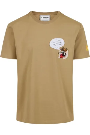 Iceberg Top, Herre, , 2XL, Bomuld, Mudderfarvet klassisk regular fit bomuld jersey T-shirt