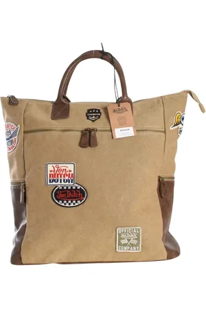 Von Dutch Taske, Herre, Brun, ONE SIZE, Bomuld, Canvas rygsæk med lappet logo
