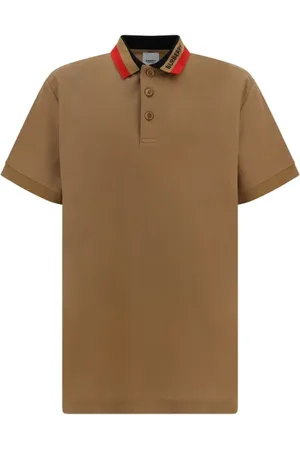 Burberry Top, Herre, Brun, XS, Bomuld, Bomuldspoloshirt med monogram