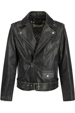 Golden Goose Jakke, Herre, Sort, S, Læder, Vintage Biker Læderjakke