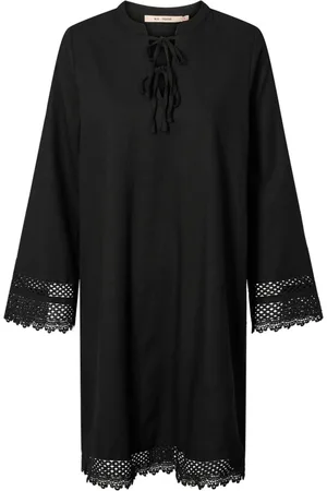 RUE de FEMME Kjole, Dame, Sort, S, Spandex, Elegant Sort Kjole med Brede Ærmer